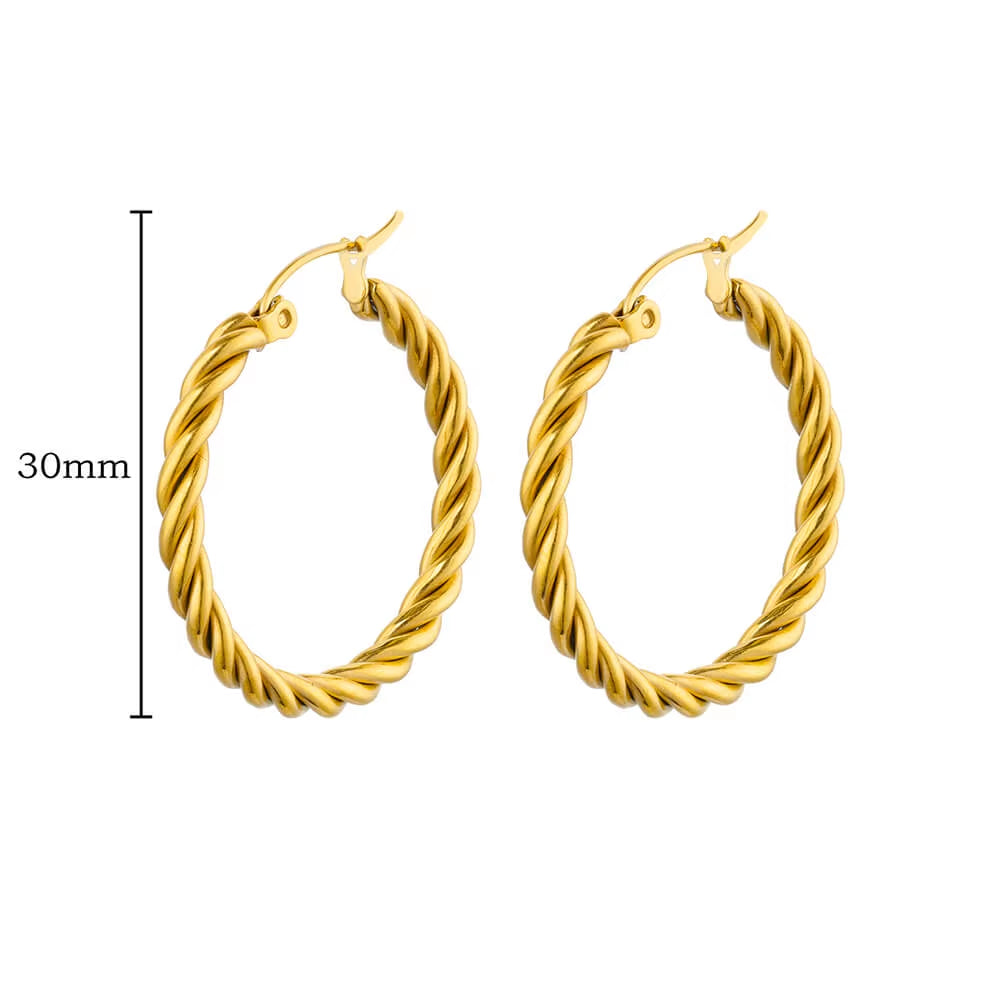 U Shape Hoop Earrings for Women Smooth Gold Plated Stainless Steel Earrings Female Classic Statement Wedding Ear Jewelry Aretes