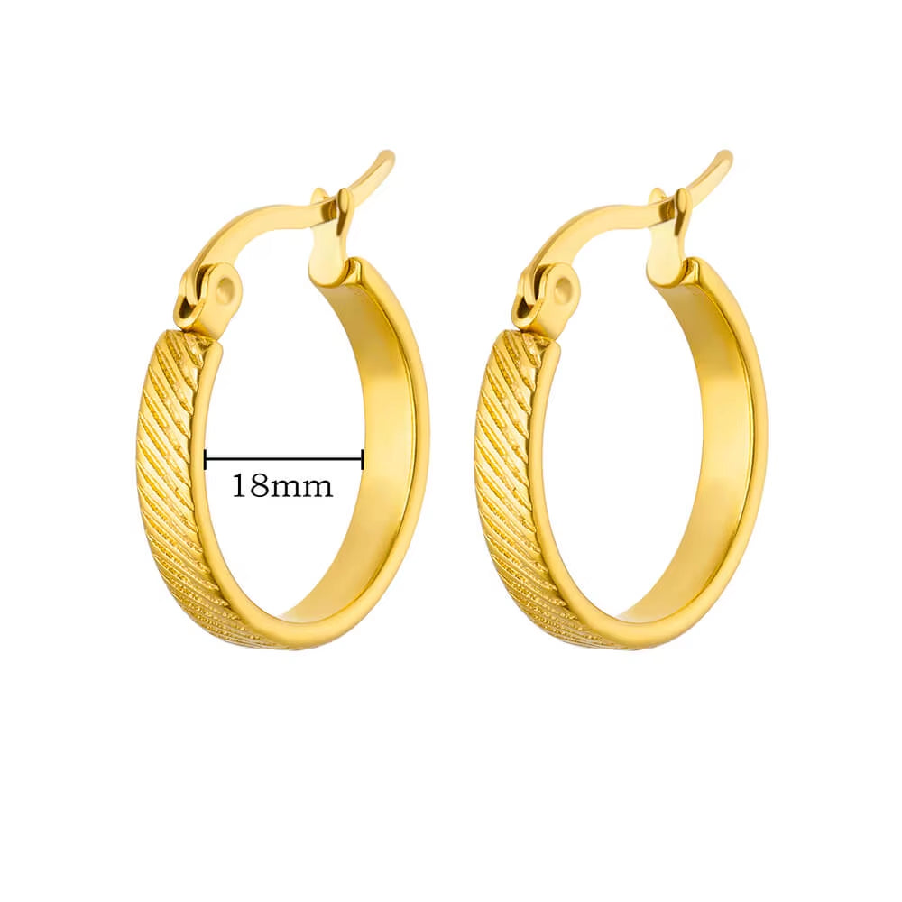 U Shape Hoop Earrings for Women Smooth Gold Plated Stainless Steel Earrings Female Classic Statement Wedding Ear Jewelry Aretes